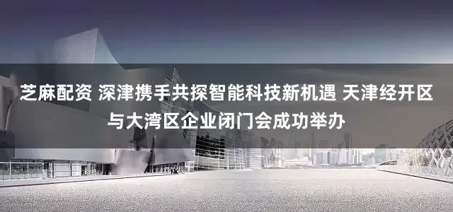芝麻配资 深津携手共探智能科技新机遇 天津经开区与大湾区企业闭门会成功举办